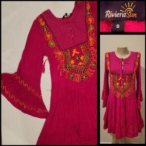 Riviera Sun boho peasant swim coverup tunic S